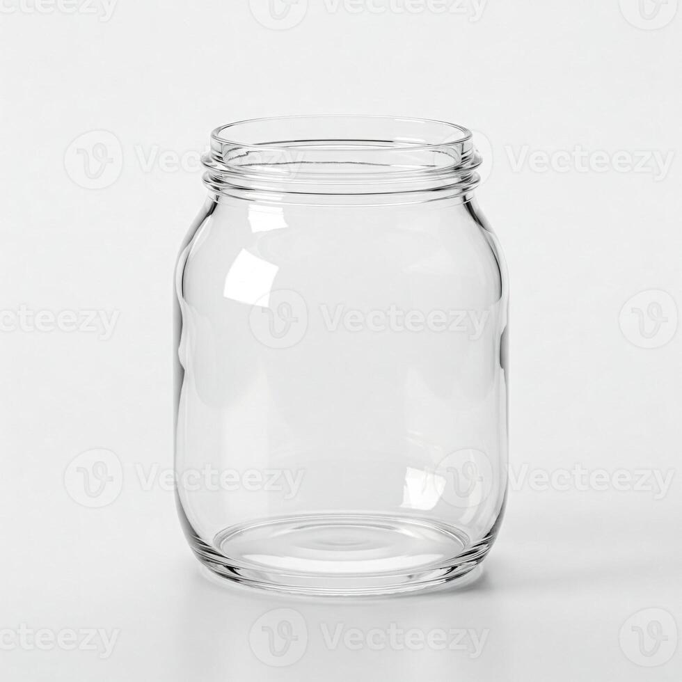 An empty jar isolated on white photo