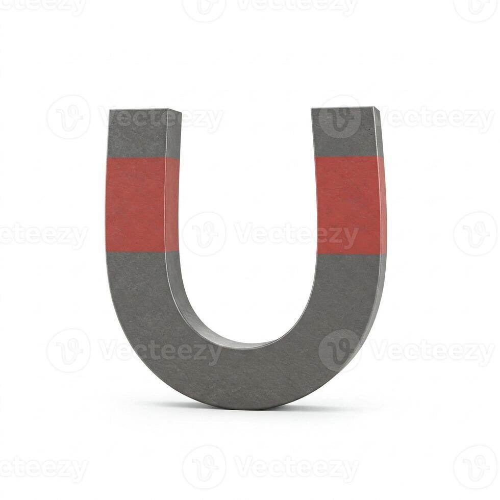 A horseshoe magnet isolated on white photo