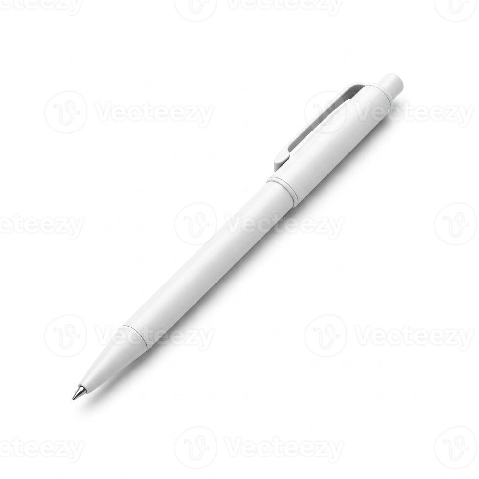 A plain white pen isolated on white photo