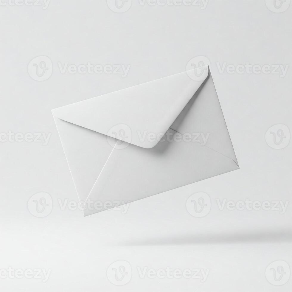 An envelope isolated on white. 3D illustration, email concept photo