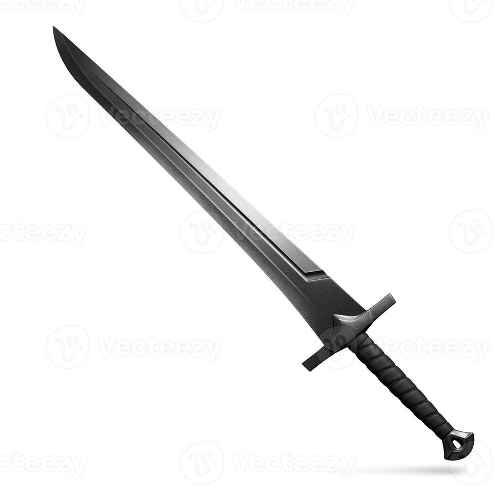 A large sword isolated on white, 3D illustration photo