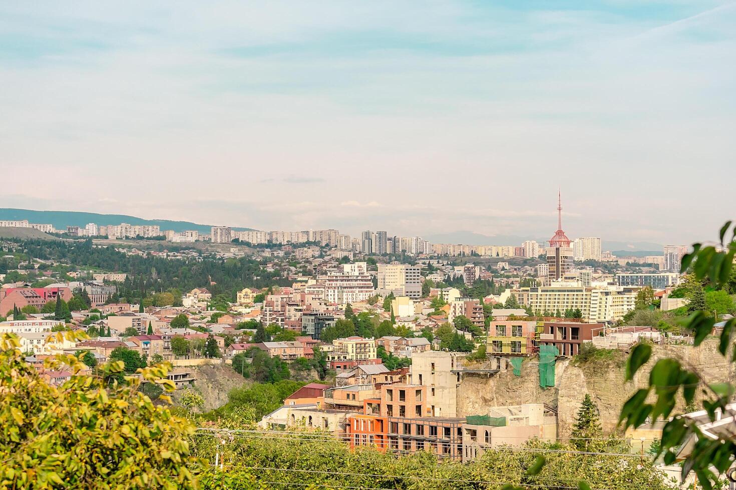 View of Tbilisi from a high point. Tourist view of the Georgian city of Tbilisi. photo