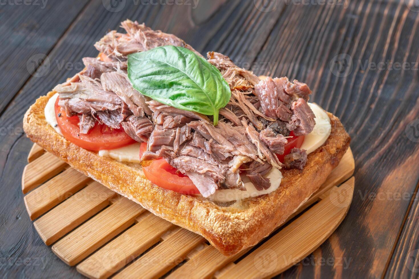 Sandwich with pulled pork photo