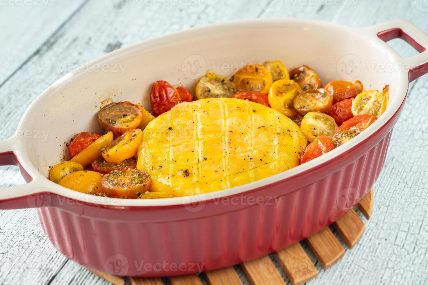 Baked camembert cheese photo