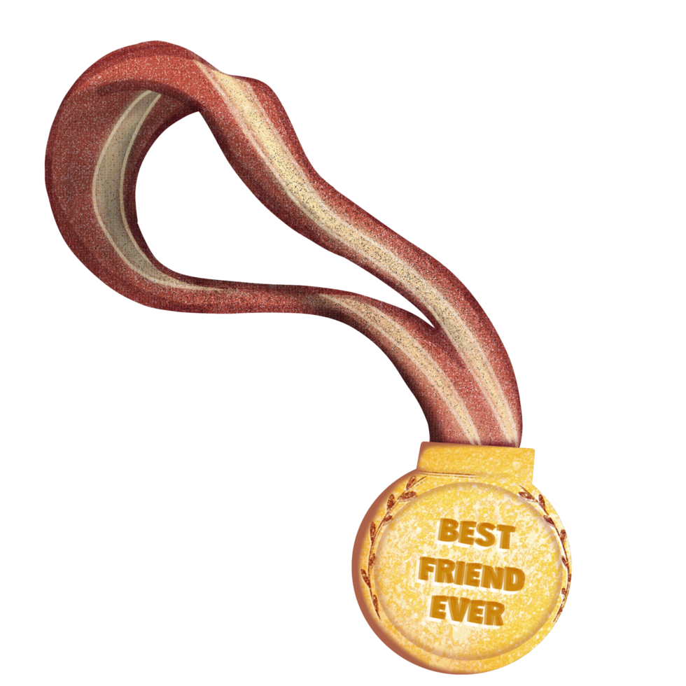Best Friend Ever Gold Medal with Unique Texture and Glitter for Best Friend png