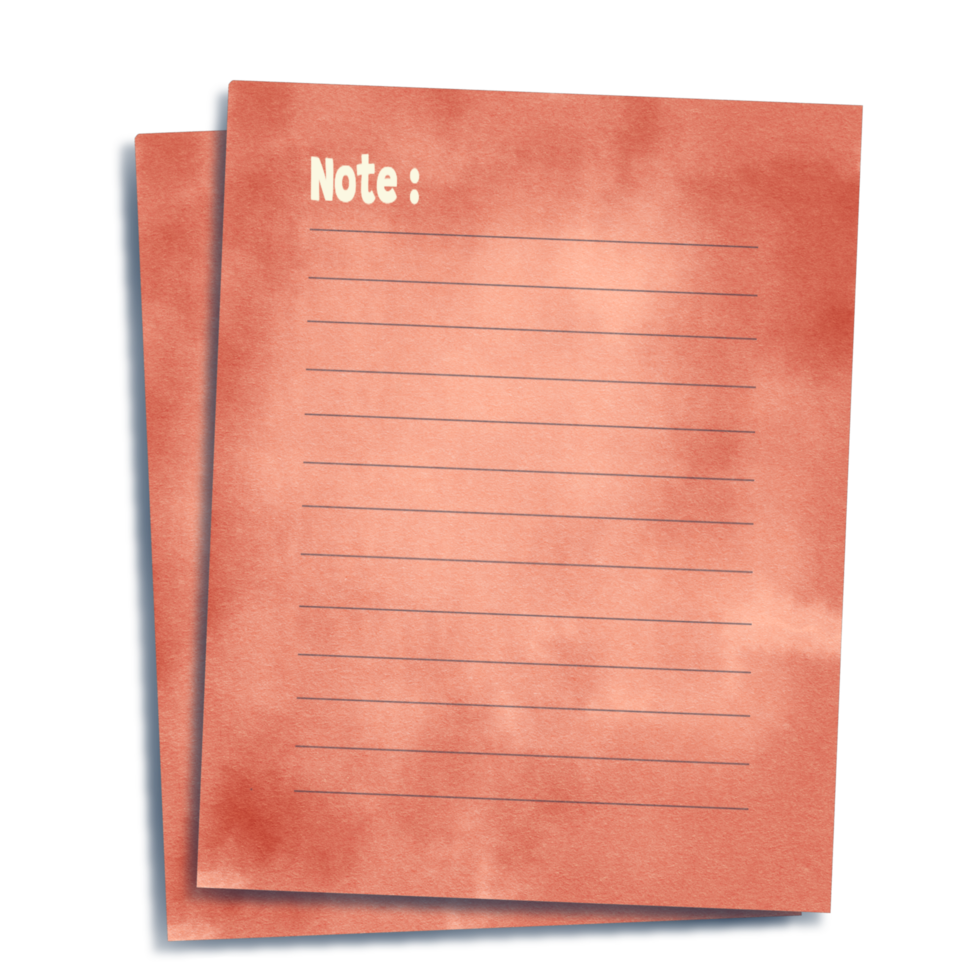 Pink Pastel Watercolor Sticky Note Template with Paper Texture png