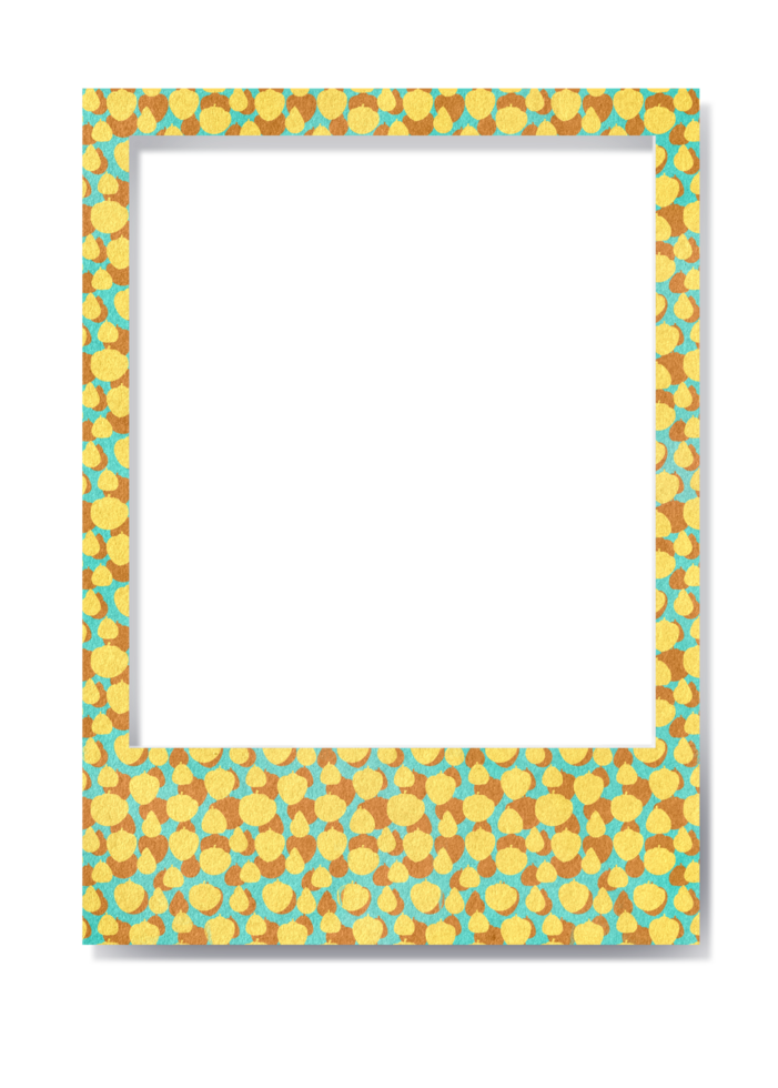 A square frame with a pattern of yellow and blue dots png