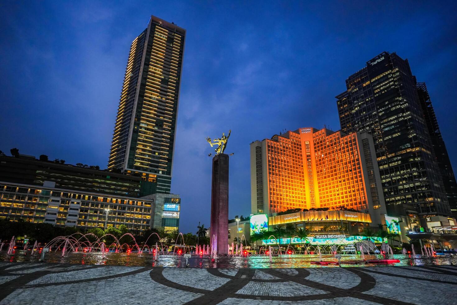 Jakarta, Indonesia-AUG 02, 2024 - The business area centre and landmark of Jakarta, the capital city of Indonesia. photo