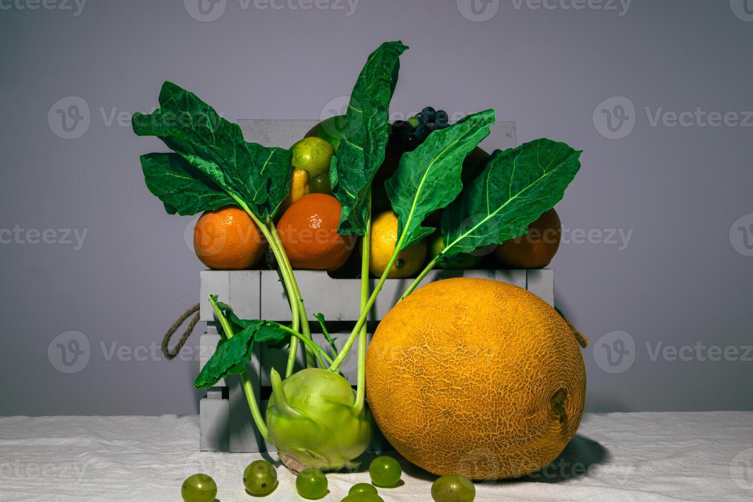 Fresh Fruits and Vegetables Still Life photo