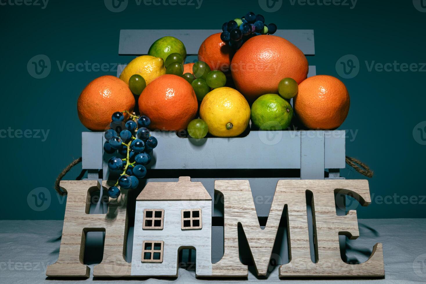 Citrus Fruits Arrangement at Home photo