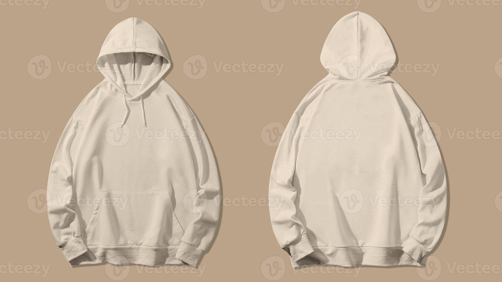 brown hoodie for personal branding template. Suitable for showcasing casual clothing designs or advertising. photo