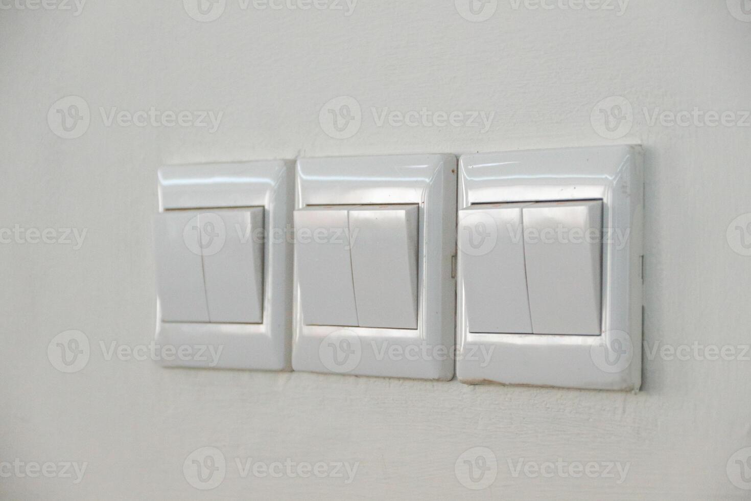 Hotel open room card system with light switch white wall. Horizontal photo