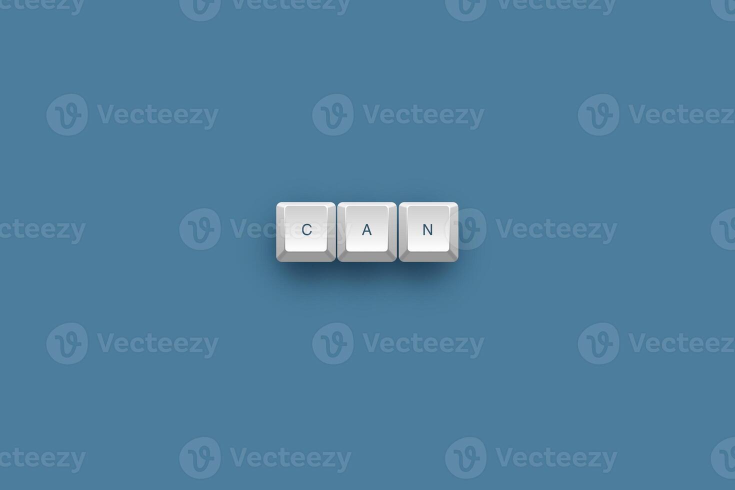 Can text on a 3d keyboard button with shadow concept series photo