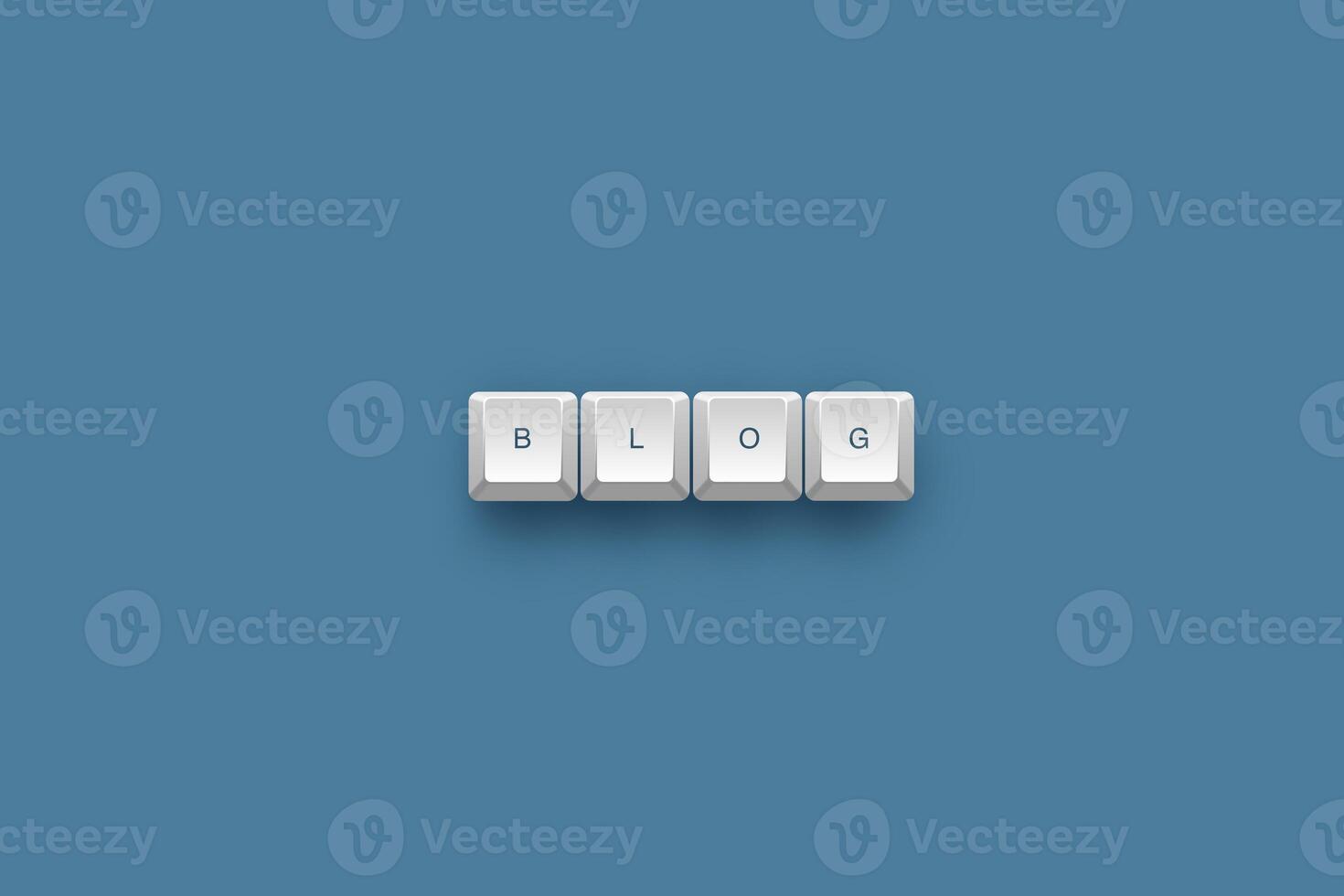 Blog text on a 3d keyboard button with shadow concept series photo