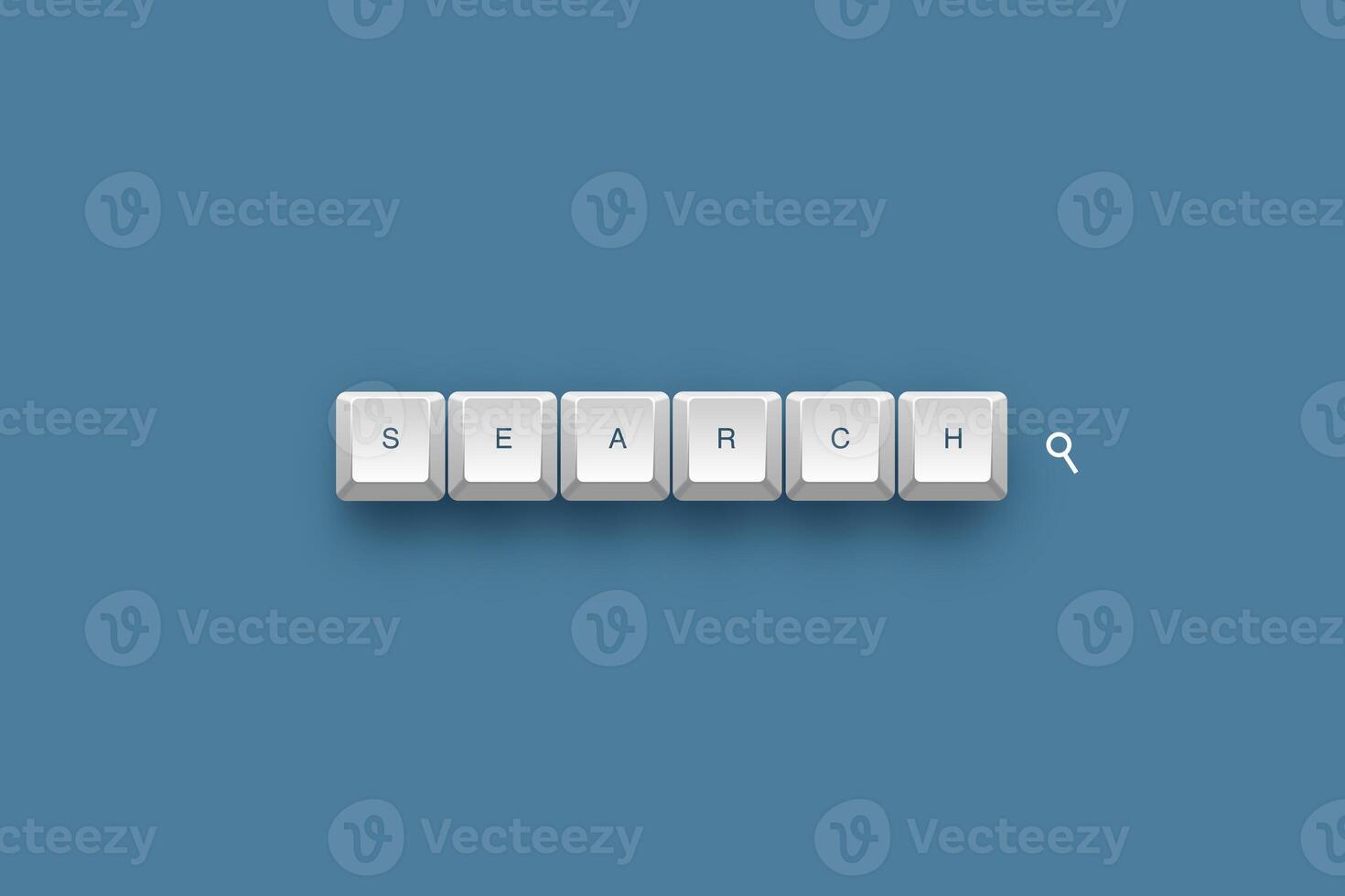 Search text on a 3d keyboard button with shadow concept series photo