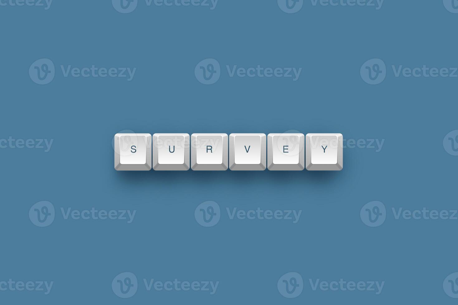 Survey text on a 3d keyboard button with shadow concept series photo