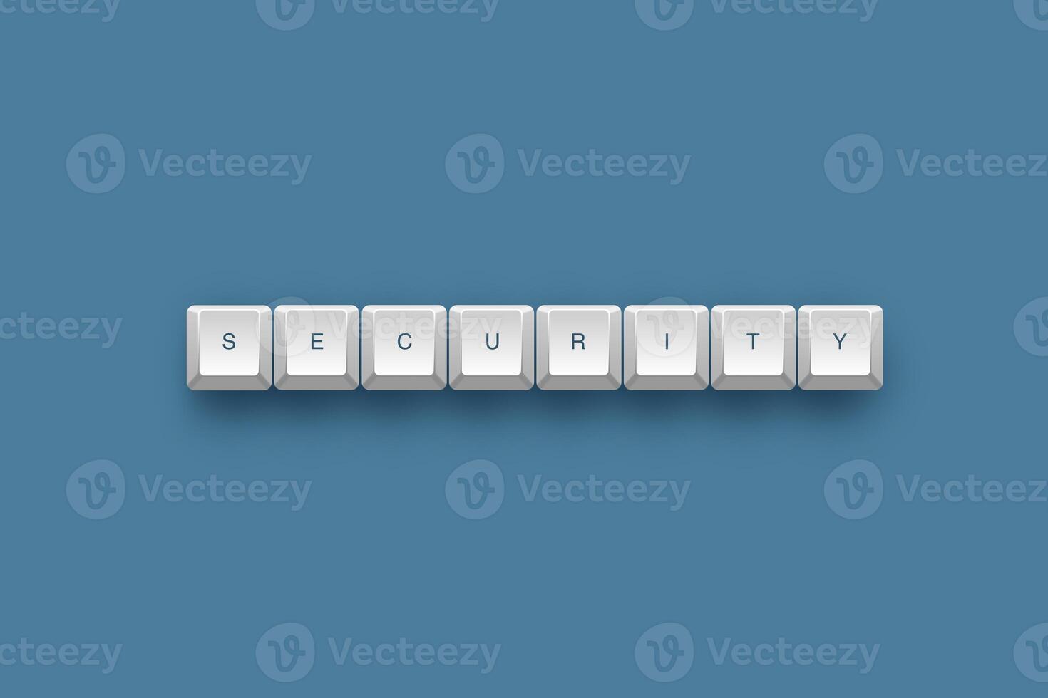 Security text on a 3d keyboard button with shadow concept series photo