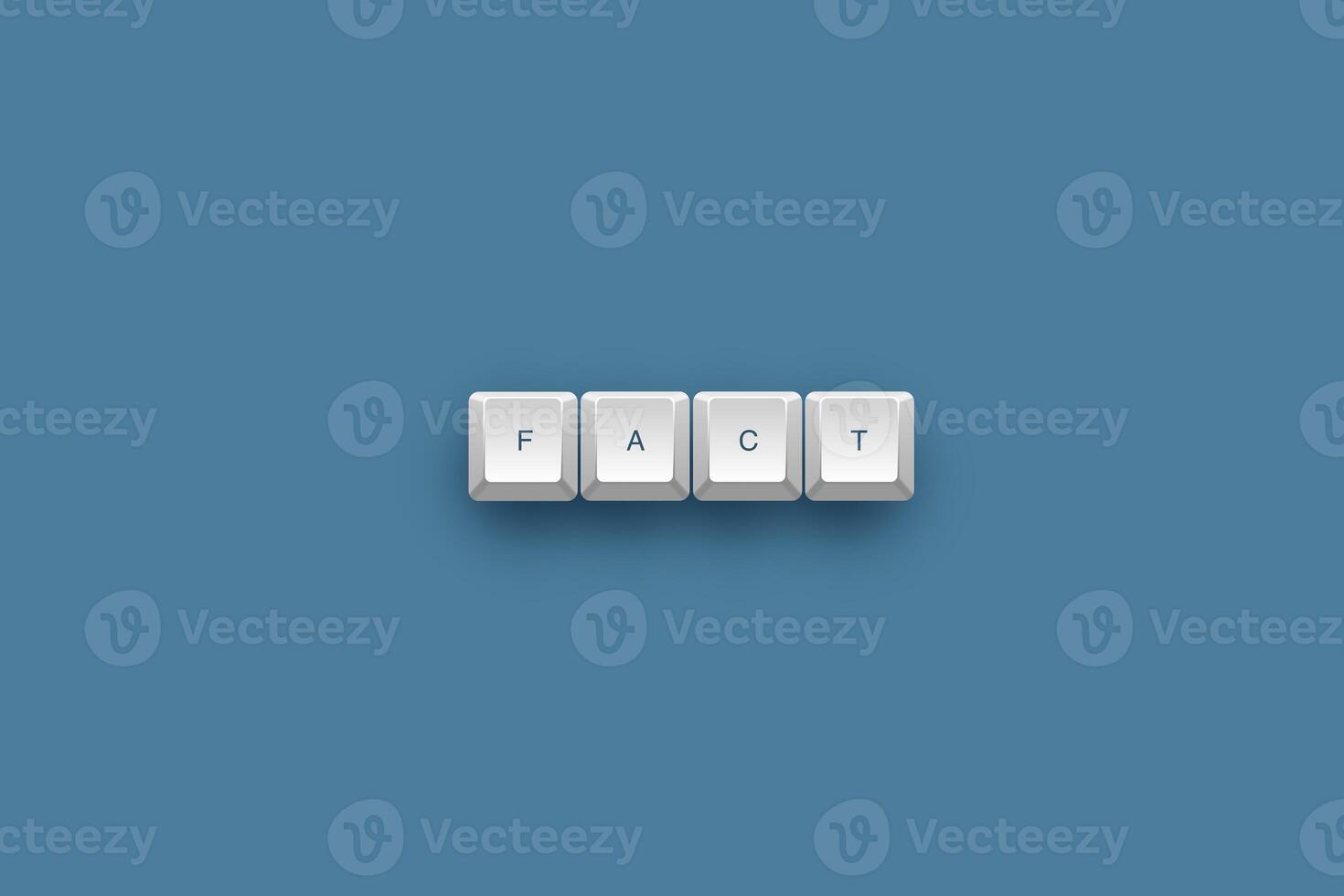Fact text on a 3d keyboard button with shadow concept series photo