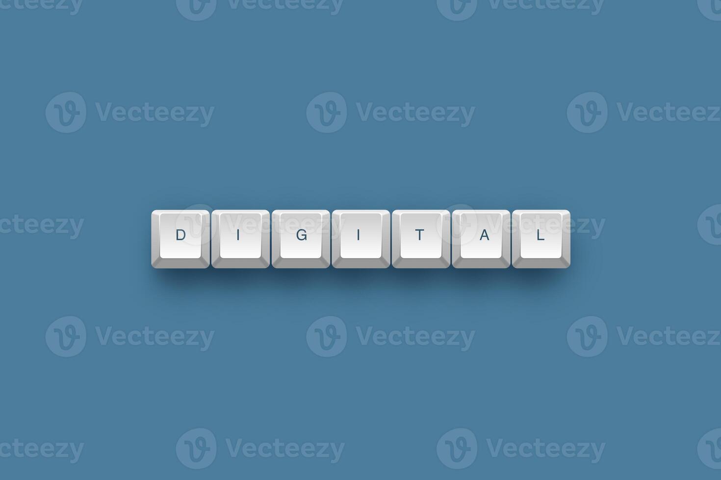 Digital text on a 3d keyboard button with shadow concept series photo