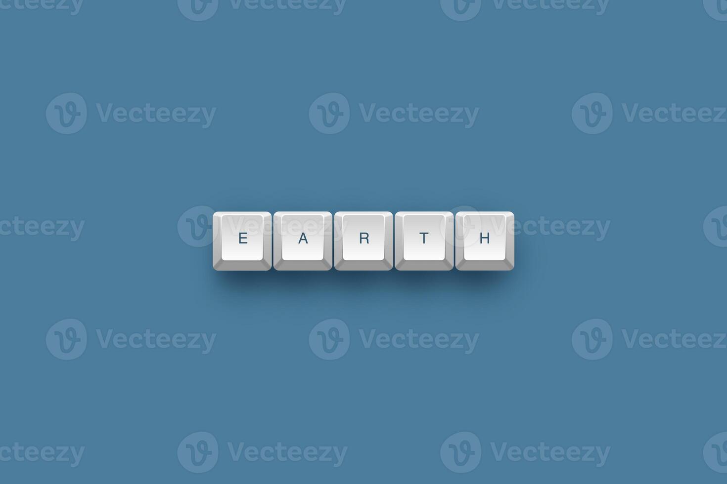 Earth text on a 3d keyboard button with shadow concept series photo