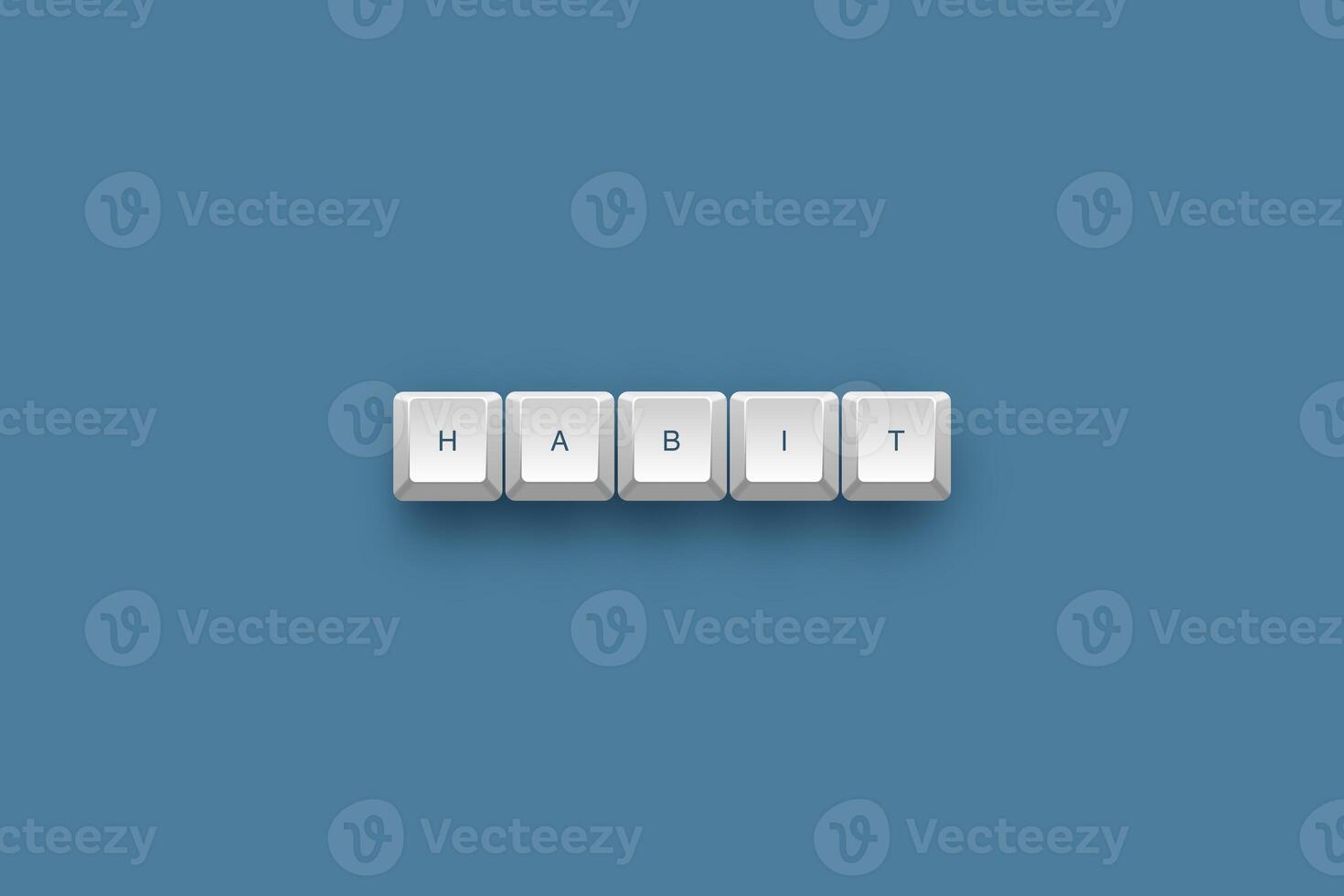 Habit text on a 3d keyboard button with shadow concept series photo