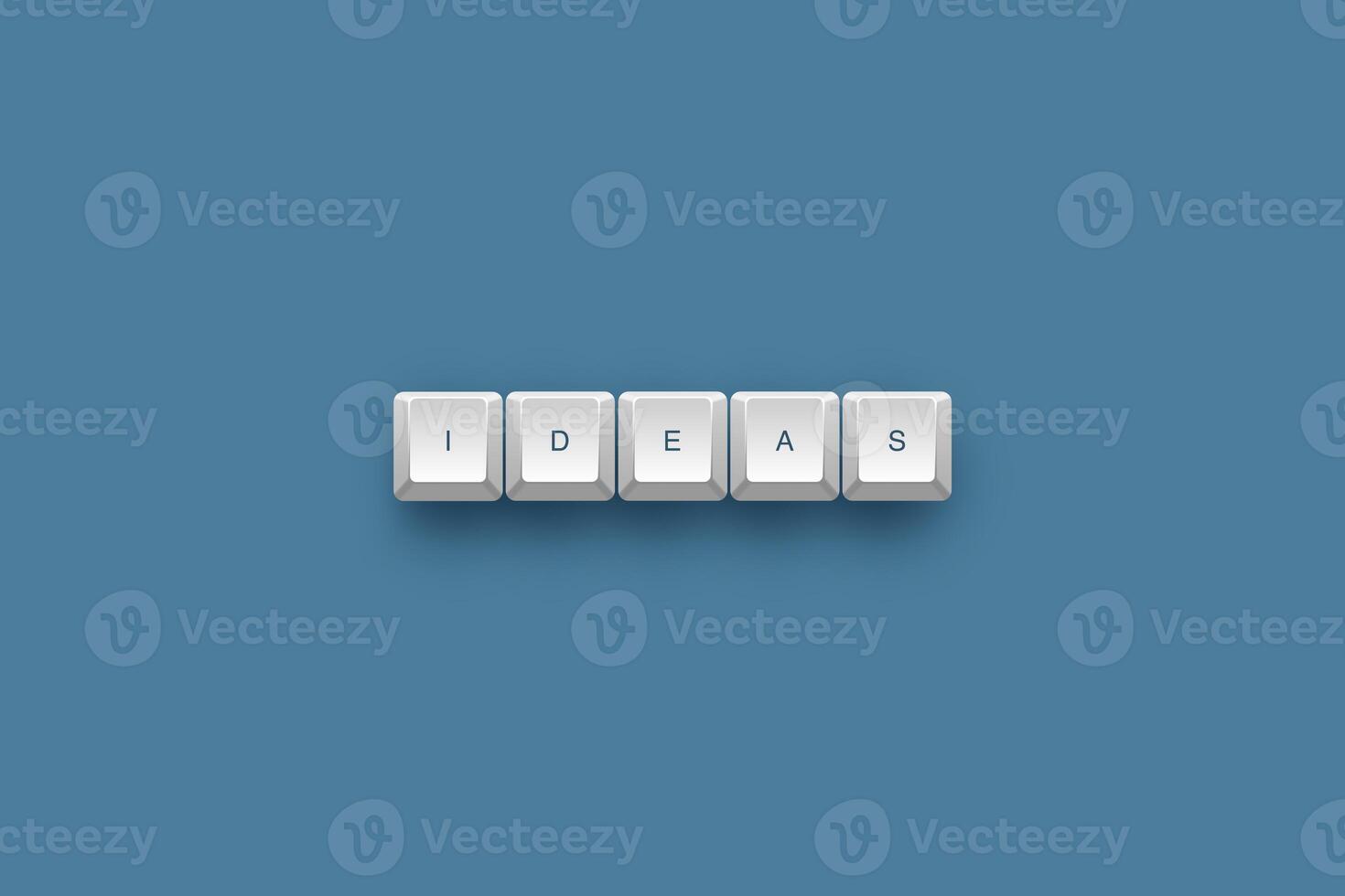 Ideas text on a 3d keyboard button with shadow concept series photo