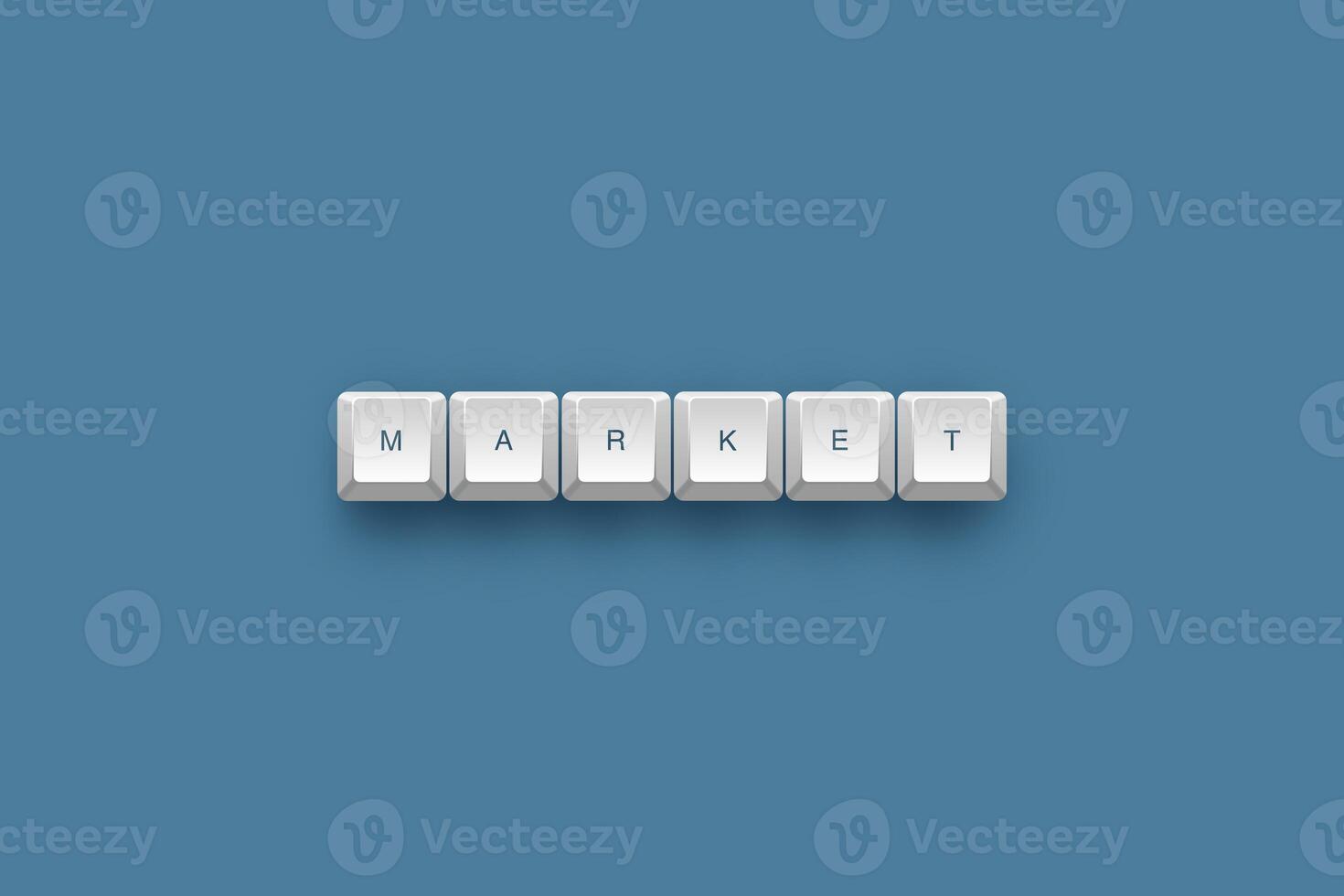 Market text on a 3d keyboard button with shadow concept series photo