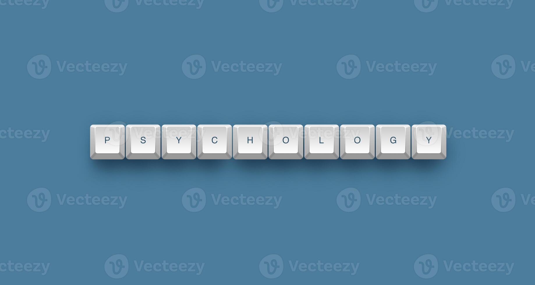 psychology text on a 3d keyboard button with shadow concept series photo
