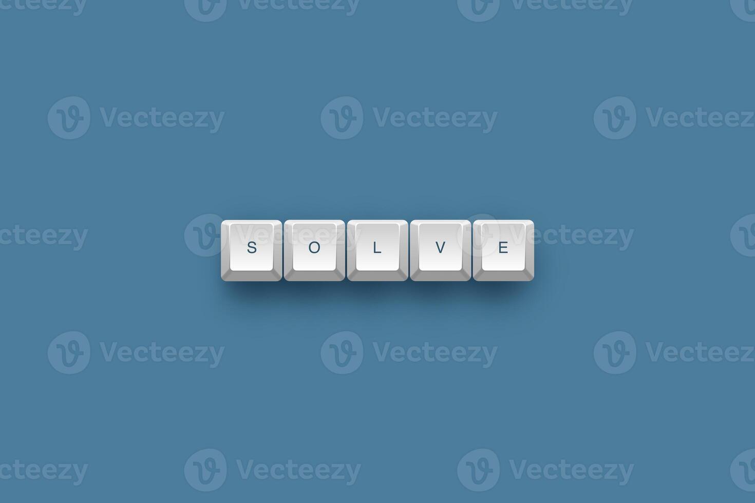Solve text on a 3d keyboard button with shadow concept series photo