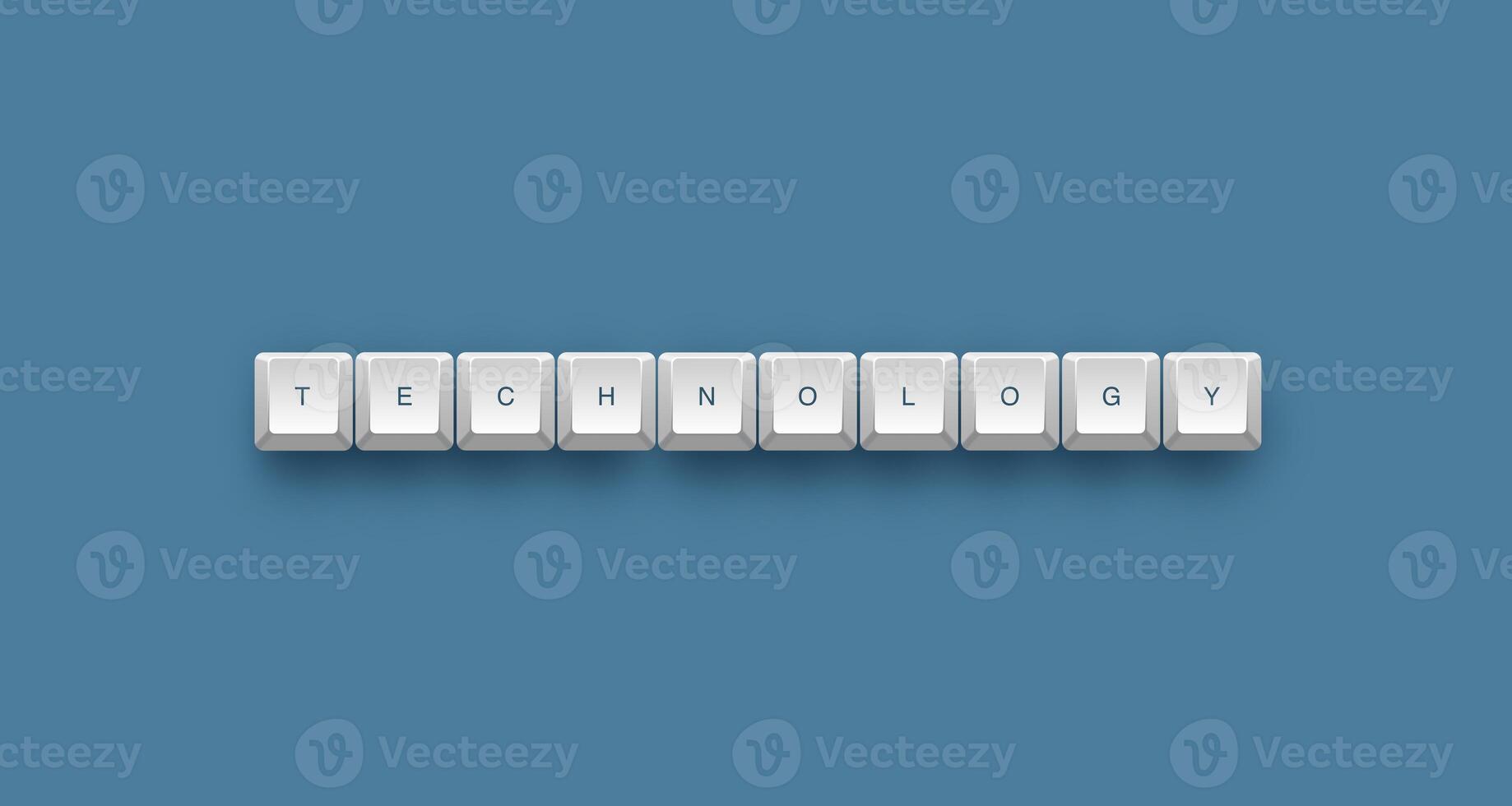 Technology text on a 3d keyboard button with shadow concept series photo