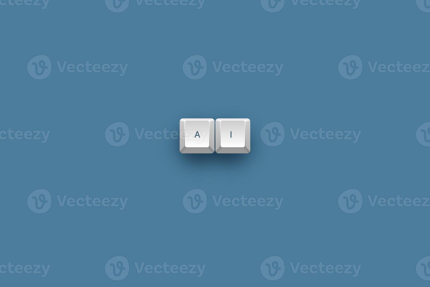 Ai text on a 3d keyboard button with shadow concept series photo