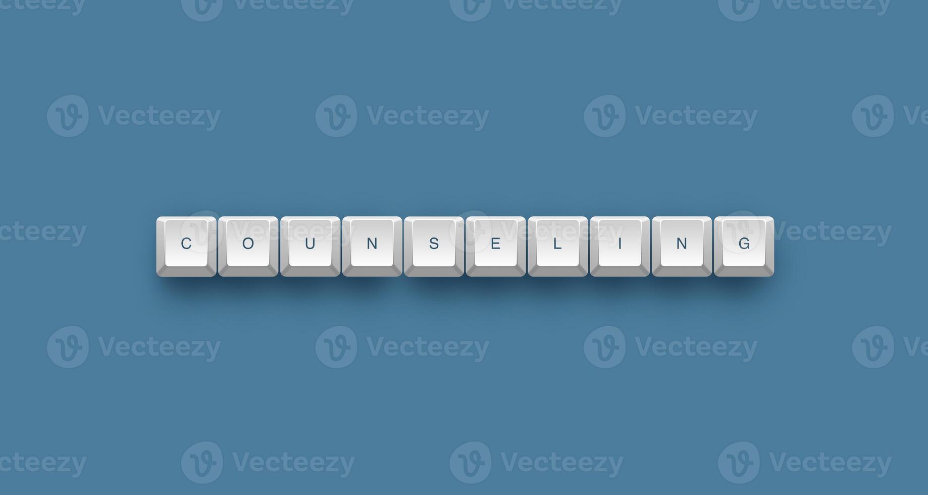 Counseling text on a 3d keyboard button with shadow concept series photo