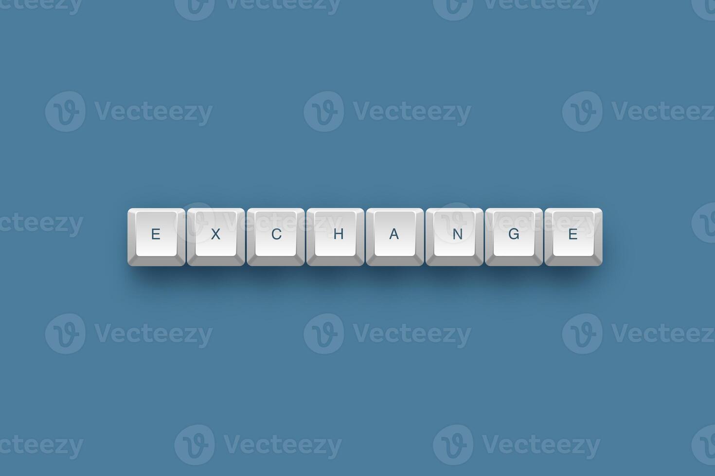 Exchange text on a 3d keyboard button with shadow concept series photo