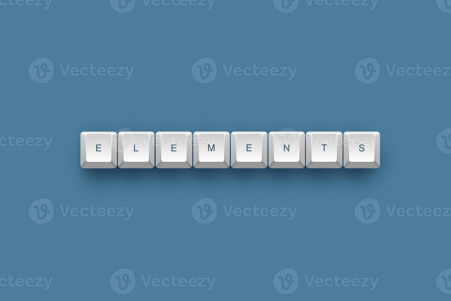 Elements text on a 3d keyboard button with shadow concept series photo