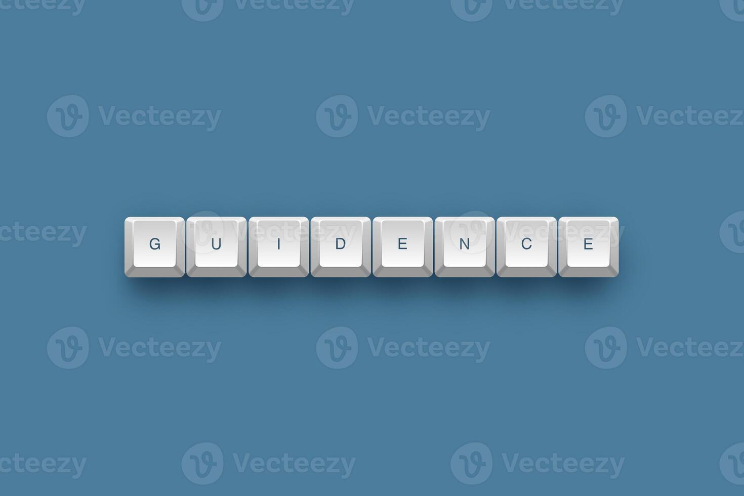 Guidence text on a 3d keyboard button with shadow concept series photo