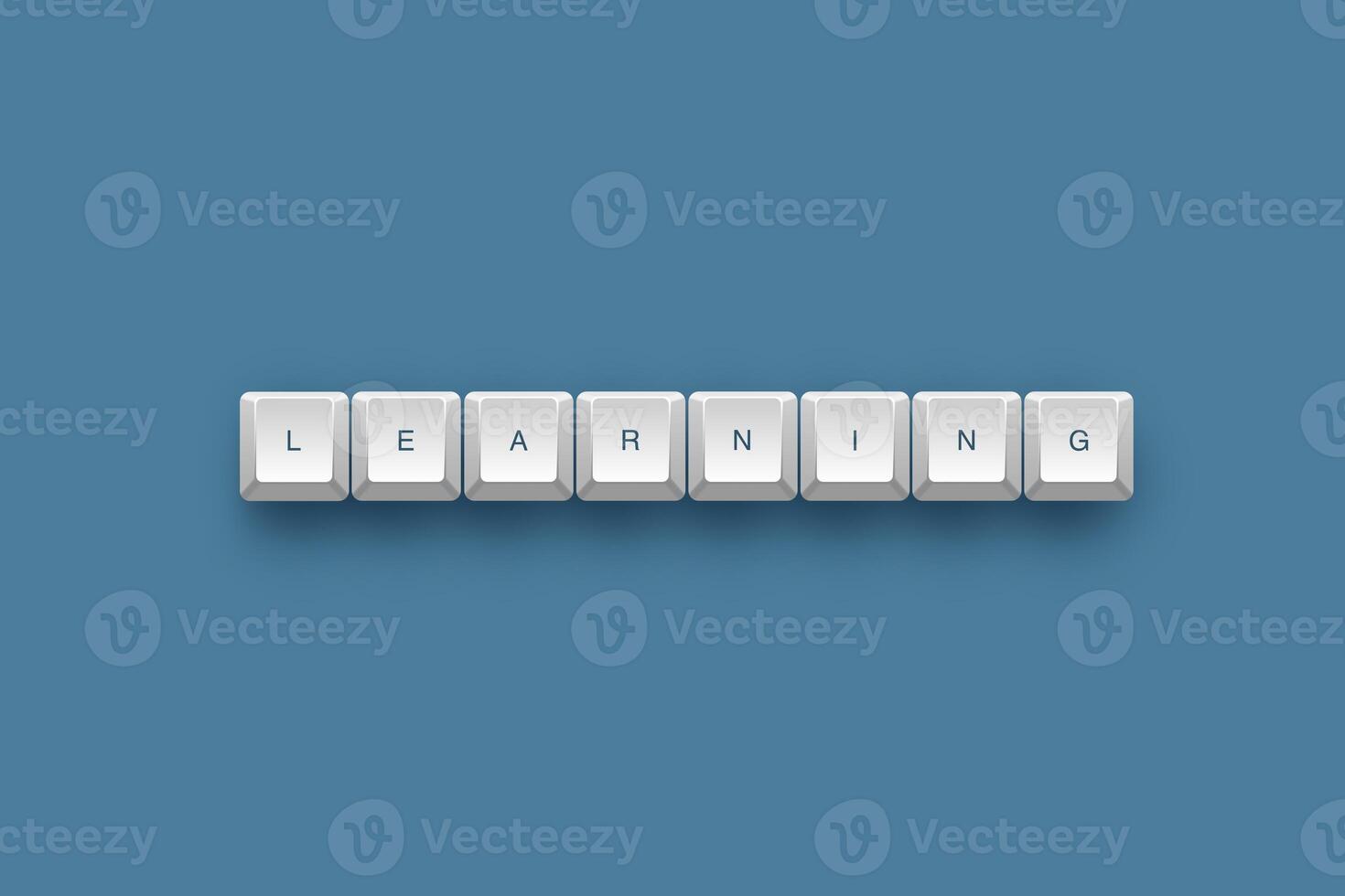 Learning text on a 3d keyboard button with shadow concept series photo