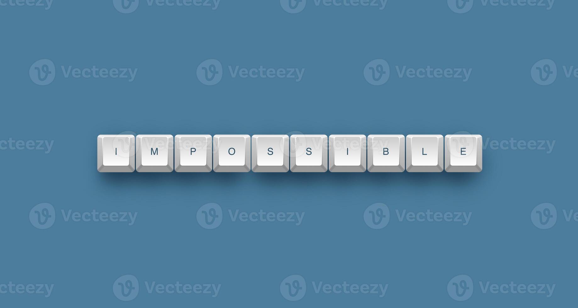 Impossible text on a 3d keyboard button with shadow concept series photo