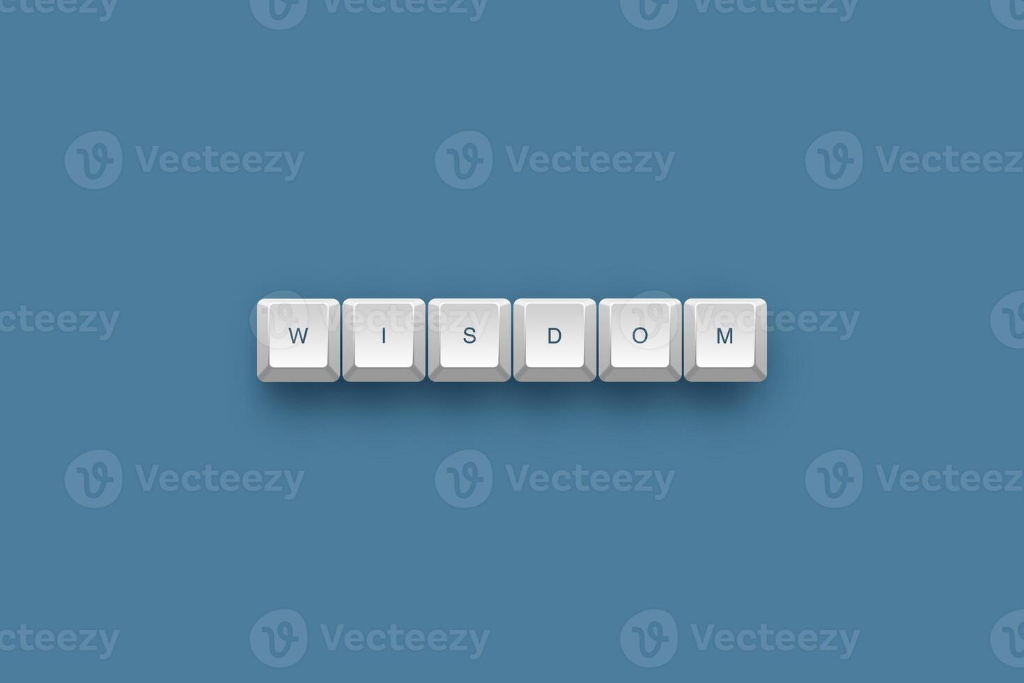 Wisdom text on a 3d keyboard button with shadow concept series photo