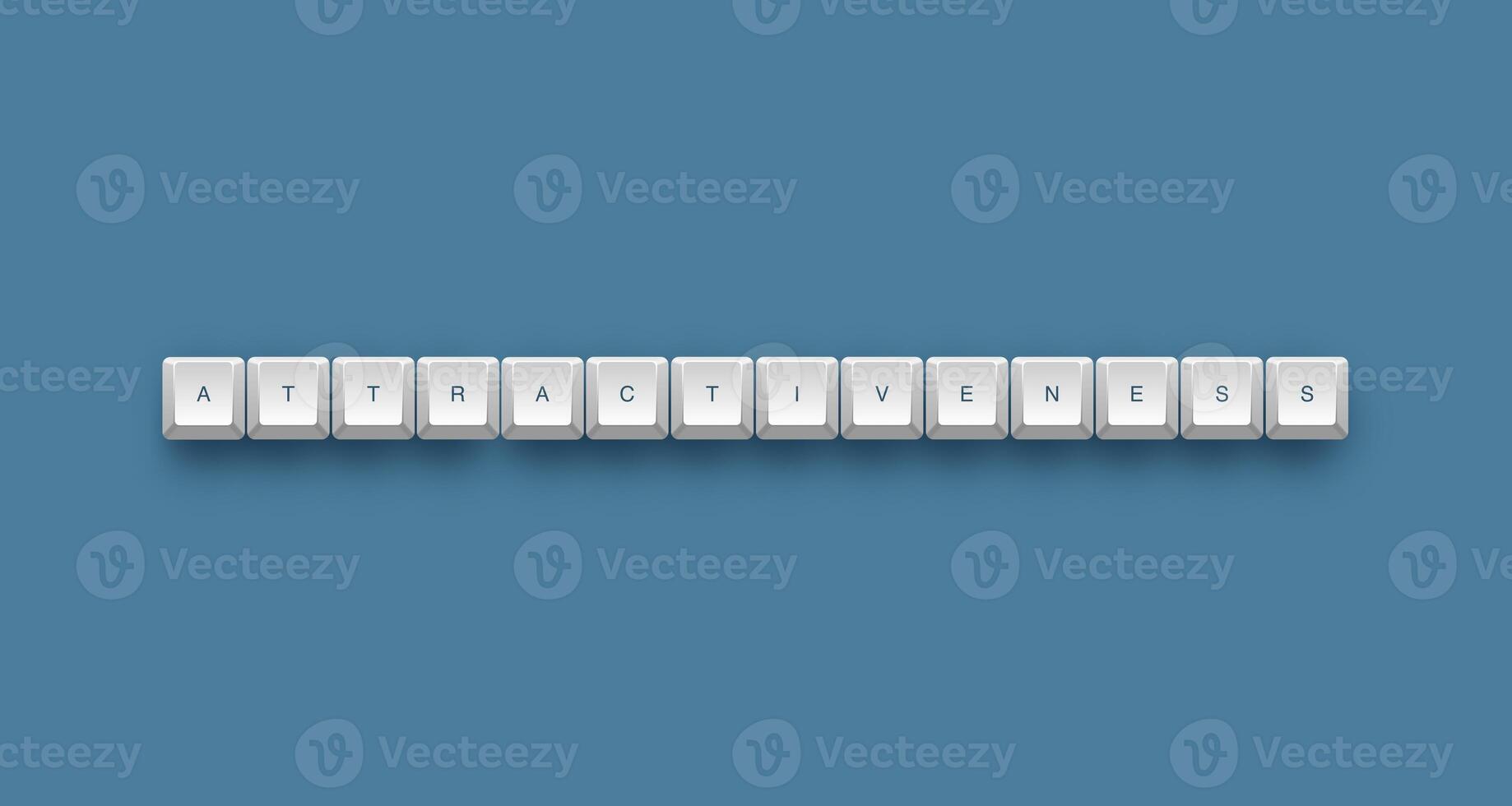 attractiveness text on a 3d keyboard button with shadow concept series photo