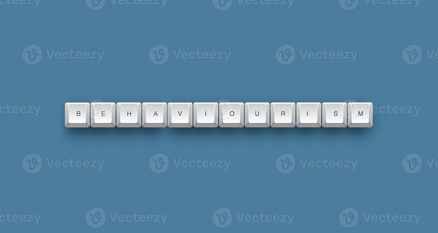 behaviourism text on a 3d keyboard button with shadow concept series photo