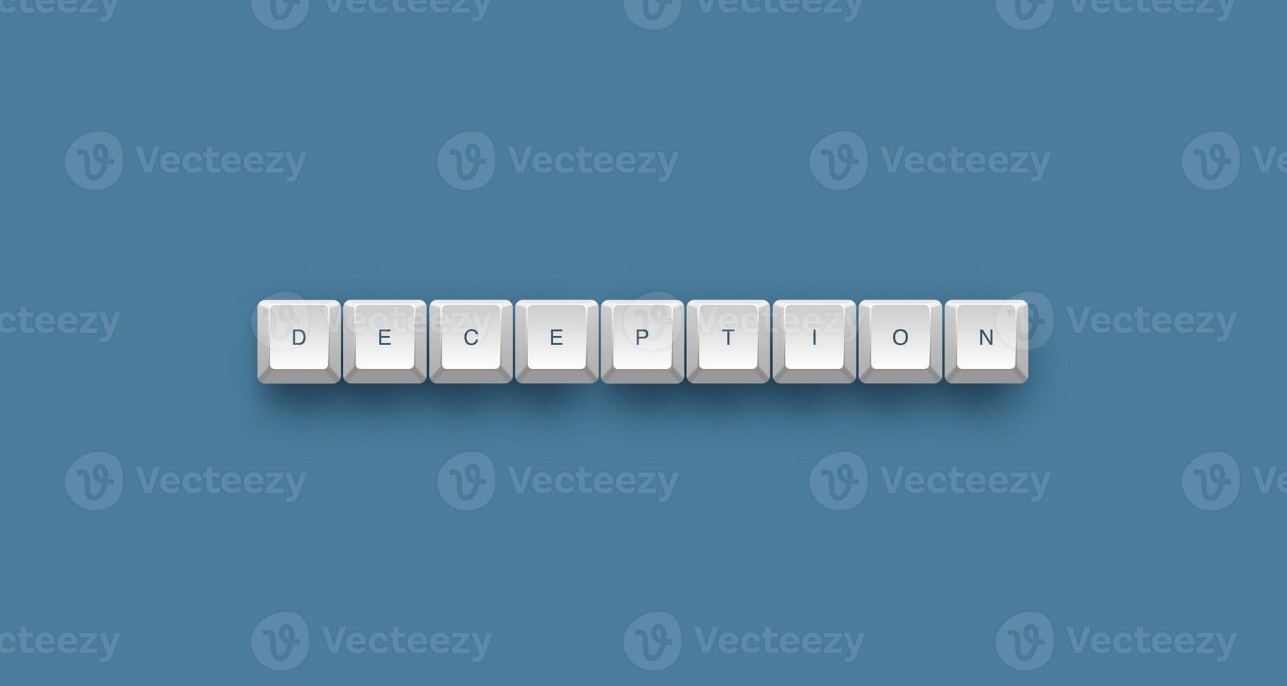 deception text on a 3d keyboard button with shadow concept series photo