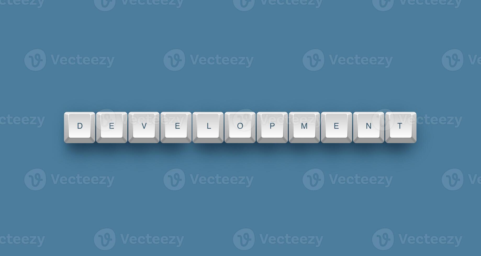 development text on a 3d keyboard button with shadow concept series photo