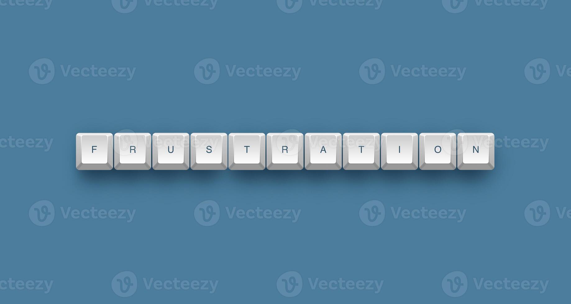 frustration text on a 3d keyboard button with shadow concept series photo