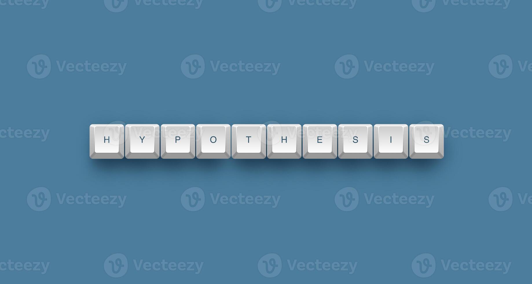 hypothesis text on a 3d keyboard button with shadow concept series photo