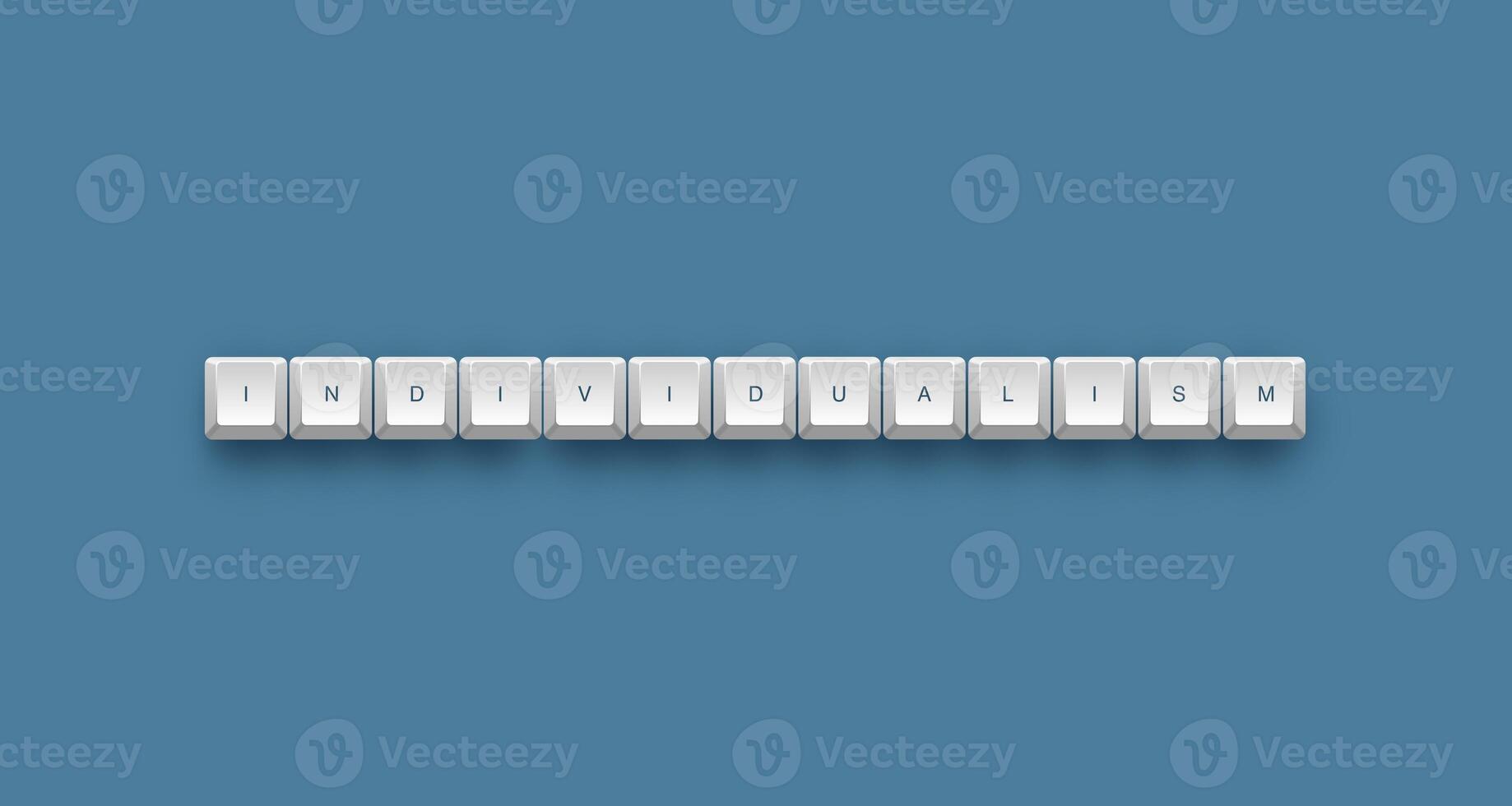 individualism text on a 3d keyboard button with shadow concept series photo