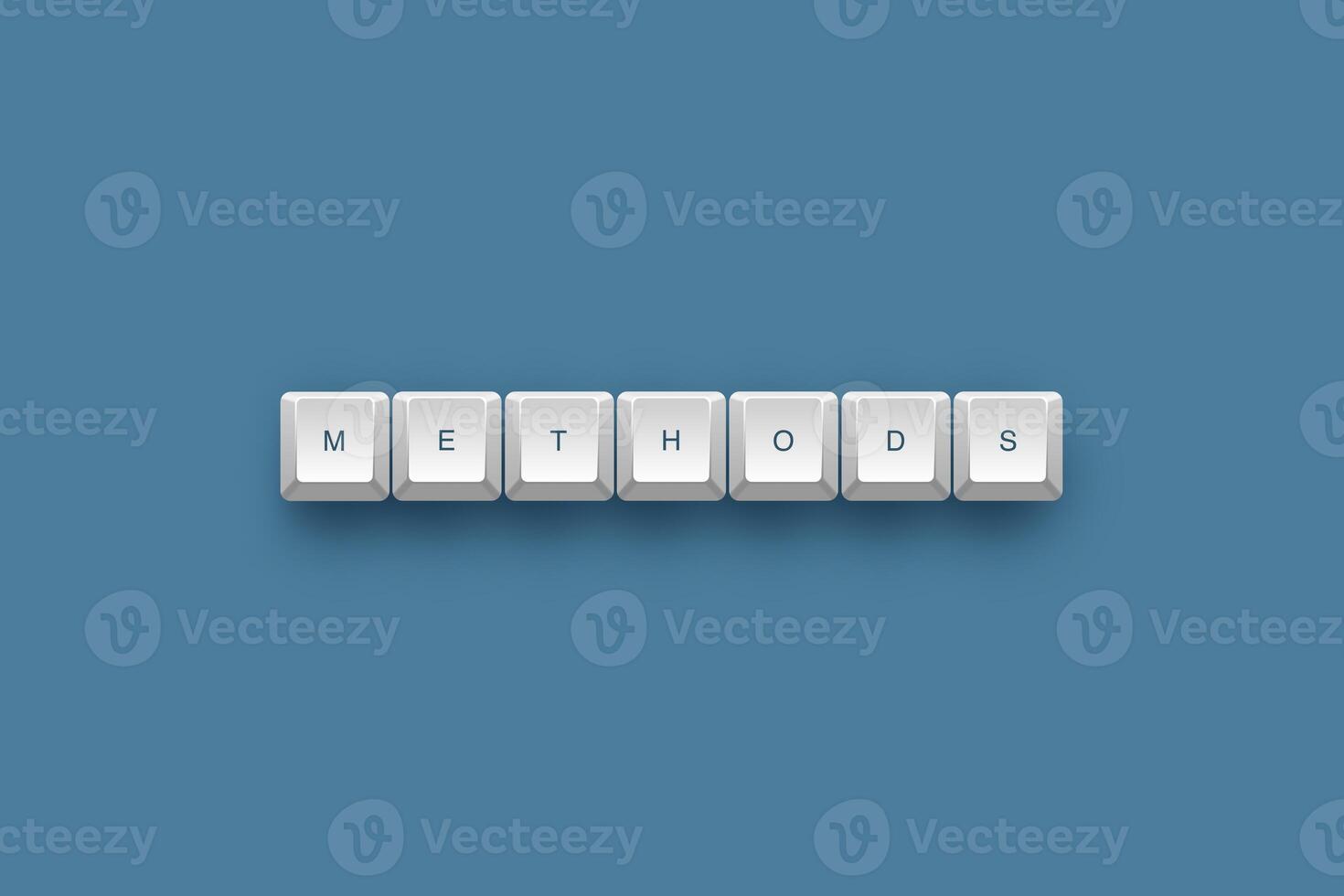 Methods text on a 3d keyboard button with shadow concept series photo