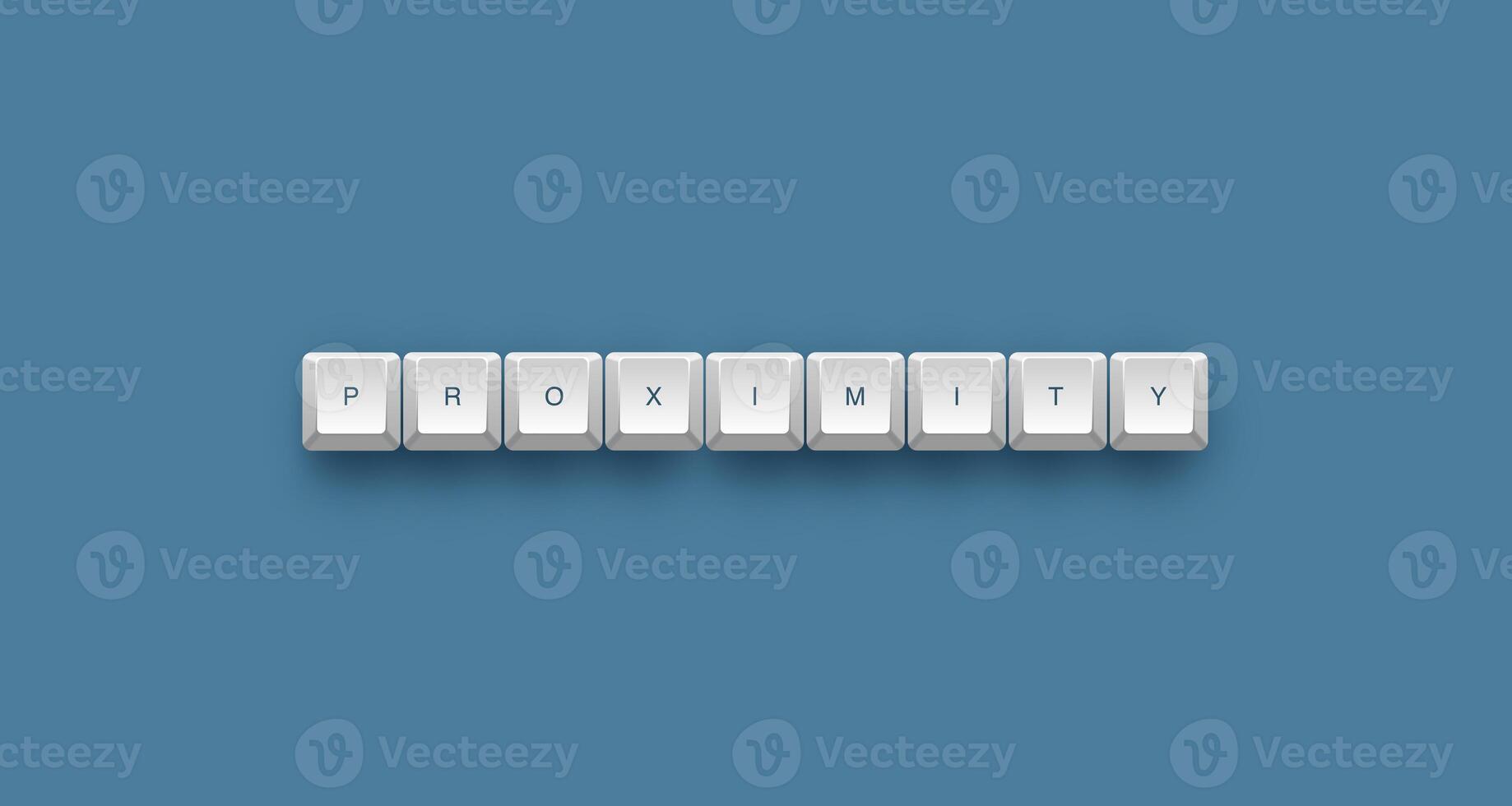 proximity text on a 3d keyboard button with shadow concept series photo
