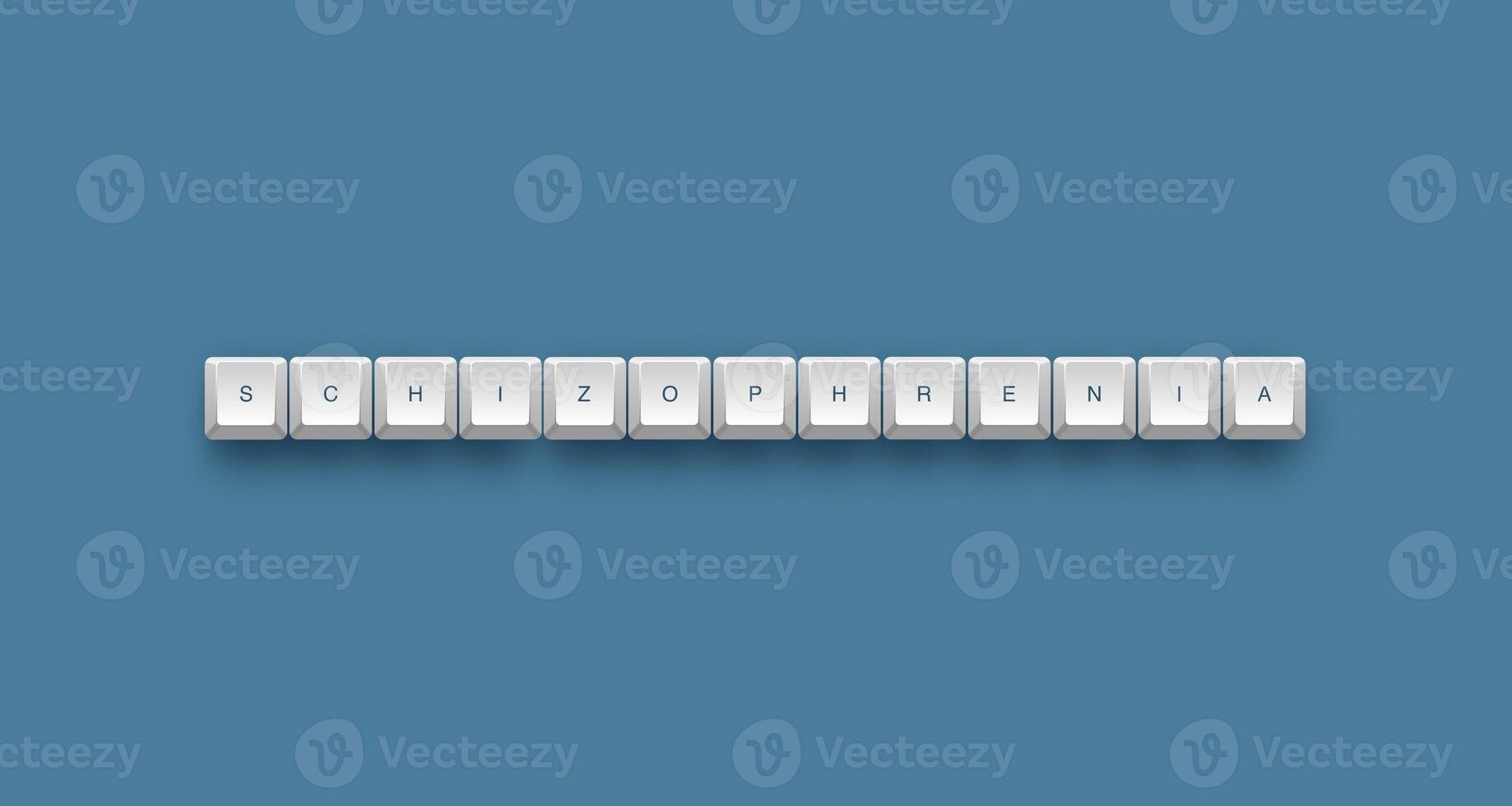 schizophrenia text on a 3d keyboard button with shadow concept series photo