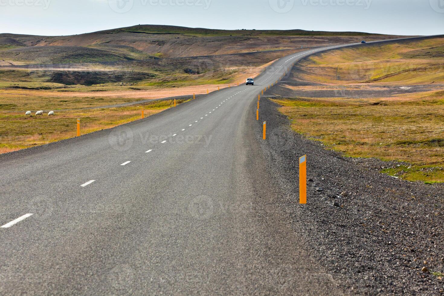 Highway through Icelandic landscape photo