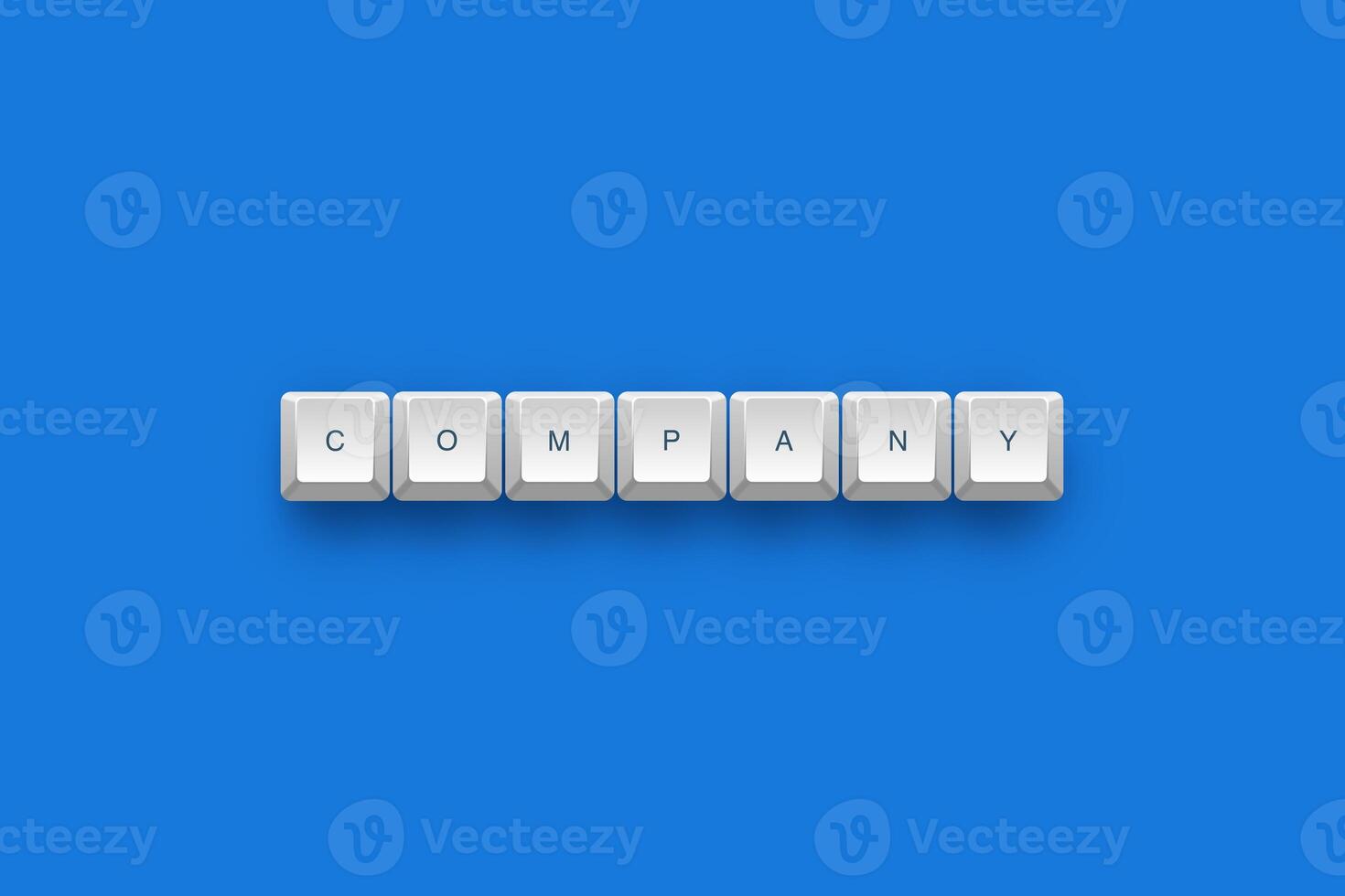 Company text on a 3d keyboard button with shadow concept series photo